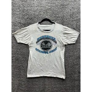 Vintage 70s Nebraska Corvette Association October Fest T Shirt White Mens Size L